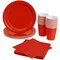 Red Party Supplies, Paper Plates, Cups, and Napkins (Serves 24, 72 Pieces)
